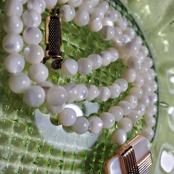 Vintage bead necklace with pendant & clasp - Picture 6 of 6